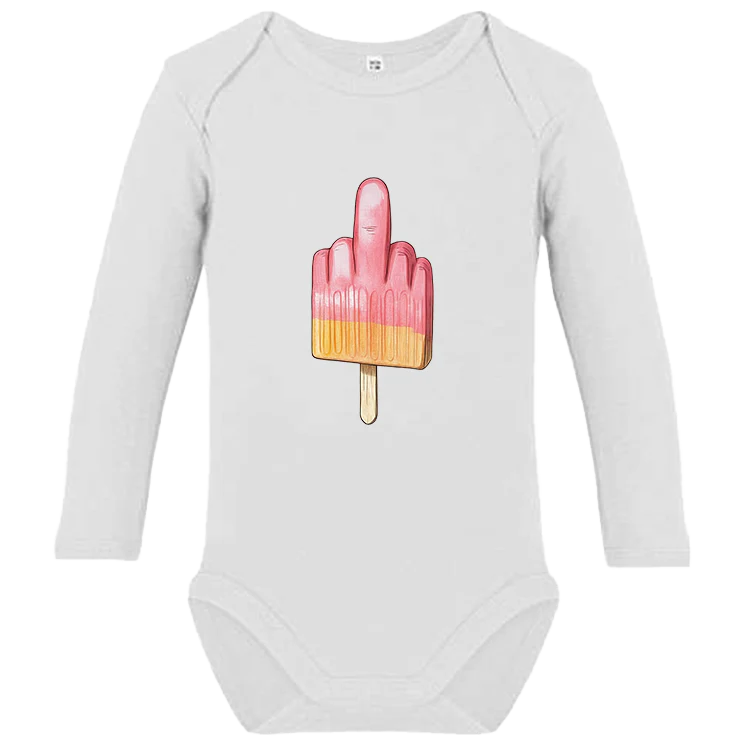 Mittelfinger Eis - Baby Body Langarm - Image 3