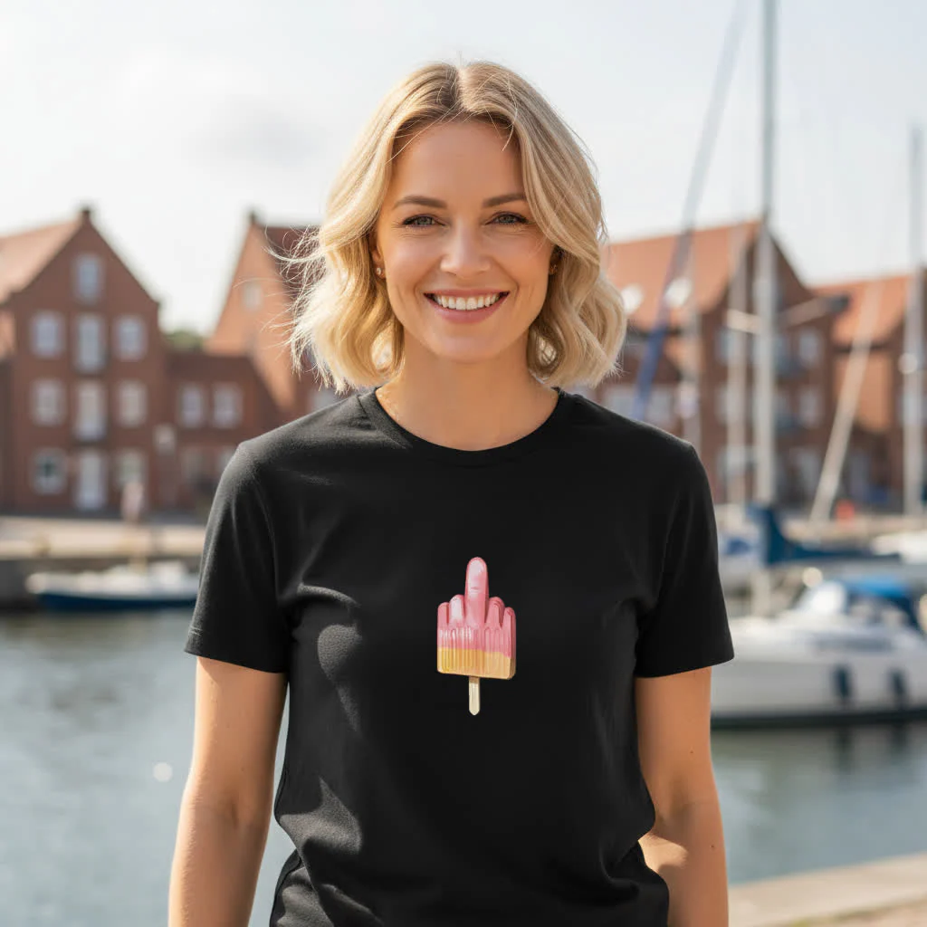 Mittelfinger Eis - Damen Shirt | 100% Bio-Baumwolle - Image 3
