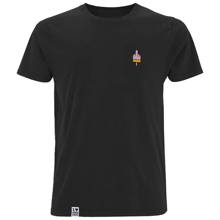 Mittelfinger Eis - Herren Shirt | 100% Bio-Baumwolle | Edler Stick
