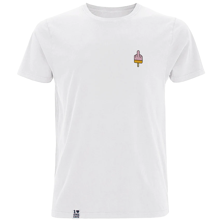 Mittelfinger Eis - Herren Shirt | 100% Bio-Baumwolle | Edler Stick - Image 2