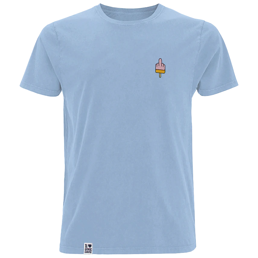 Mittelfinger Eis - Herren Shirt | 100% Bio-Baumwolle | Edler Stick - Image 4