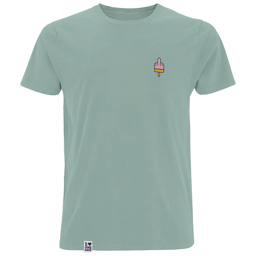 Mittelfinger Eis - Herren Shirt | 100% Bio-Baumwolle | Edler Stick - Image 5