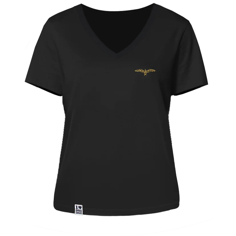 Leo-Möwe - Damen Shirt | V-Ausschnitt | Edler Stick