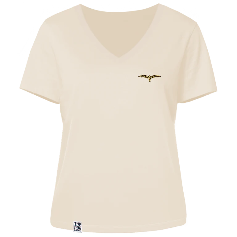 Leo-Möwe - Damen Shirt | V-Ausschnitt | Edler Stick - Image 2