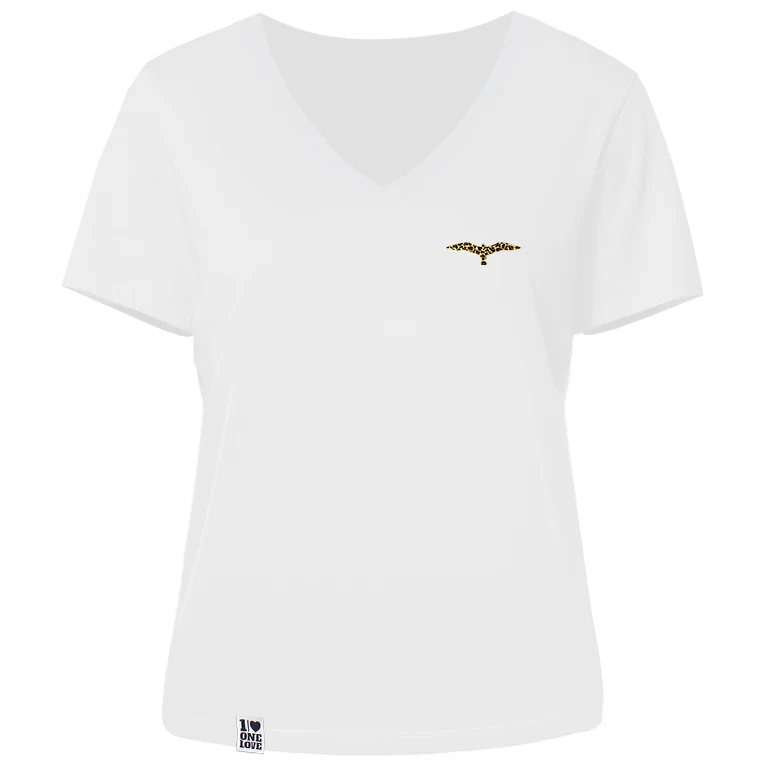 Leo-Möwe - Damen Shirt | V-Ausschnitt | Edler Stick - Image 3