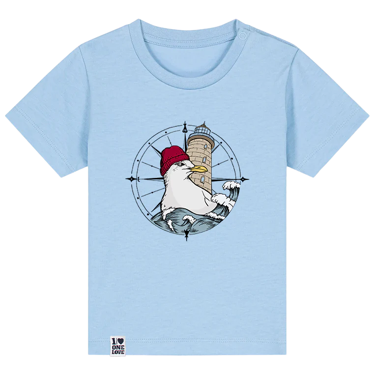 Meereszauber-Babyshirt mit Leuchtturm-Skizze - Image 3