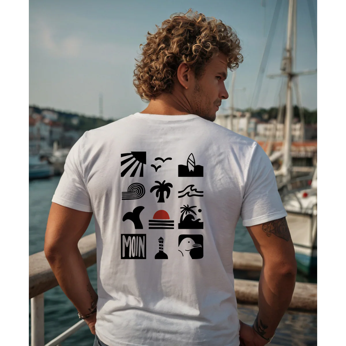 Meer in Sicht - Herren Shirt | 100% Bio-Baumwolle | Backprint - Image 3