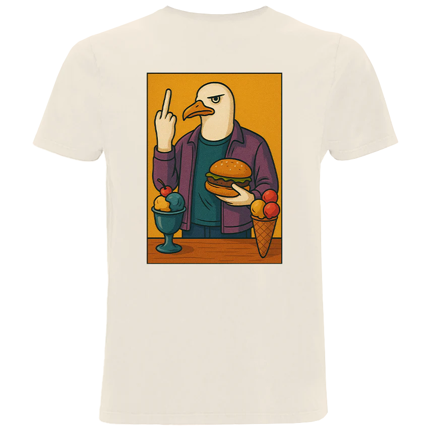 Möwenstillleben  - Herren Shirt | 100% Bio-Baumwolle | Backprint - Image 3