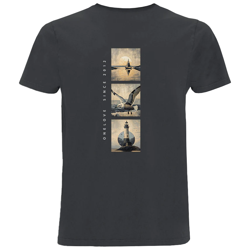 Meerzeit Collage – Herren Shirt | 100% Bio-Baumwolle | Backprint