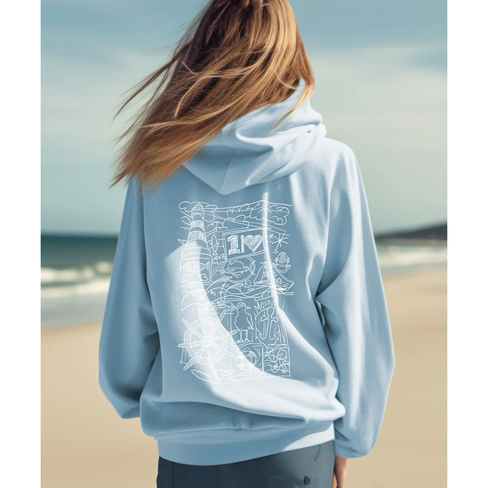 Ocean Collage – Unisex Hoodie | 100% Bio-Baumwolle | Backprint - Image 4