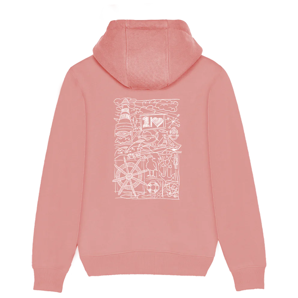 Ocean Collage – Unisex Hoodie | 100% Bio-Baumwolle | Backprint - Image 7