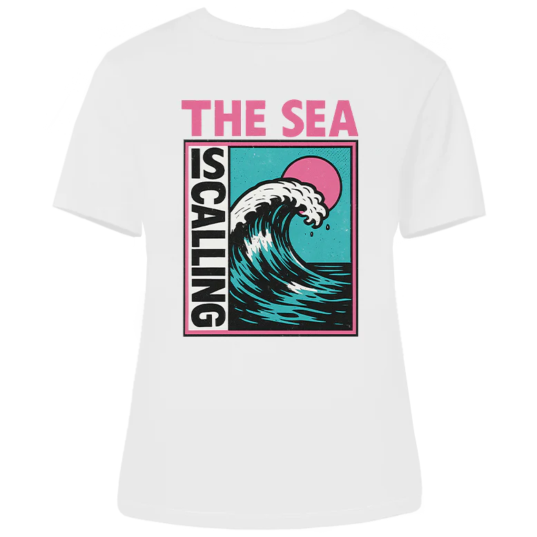 The Sea Is Calling - Damen Shirt | 100% Bio-Baumwolle | Backprint - Image 4