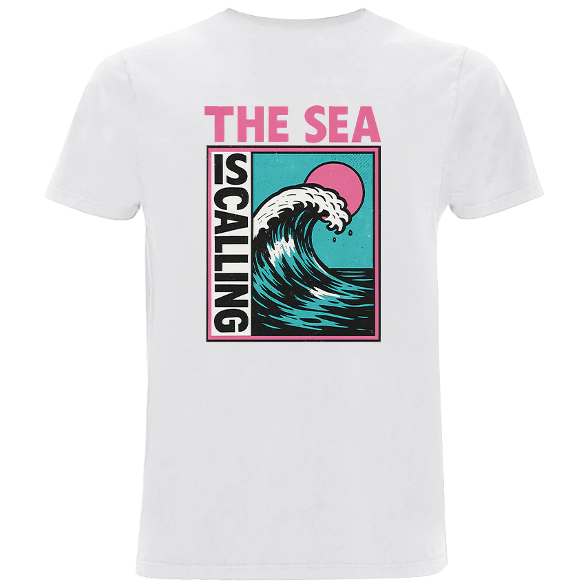 The Sea Is Calling - Herren Shirt | 100% Bio-Baumwolle | Backprint - Image 2