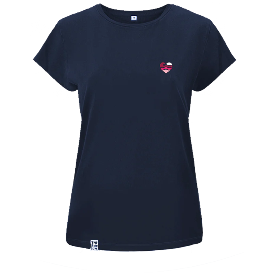 Wellenherz - Damen Shirt | 100% Bio-Baumwolle | Edler Stick - Image 3