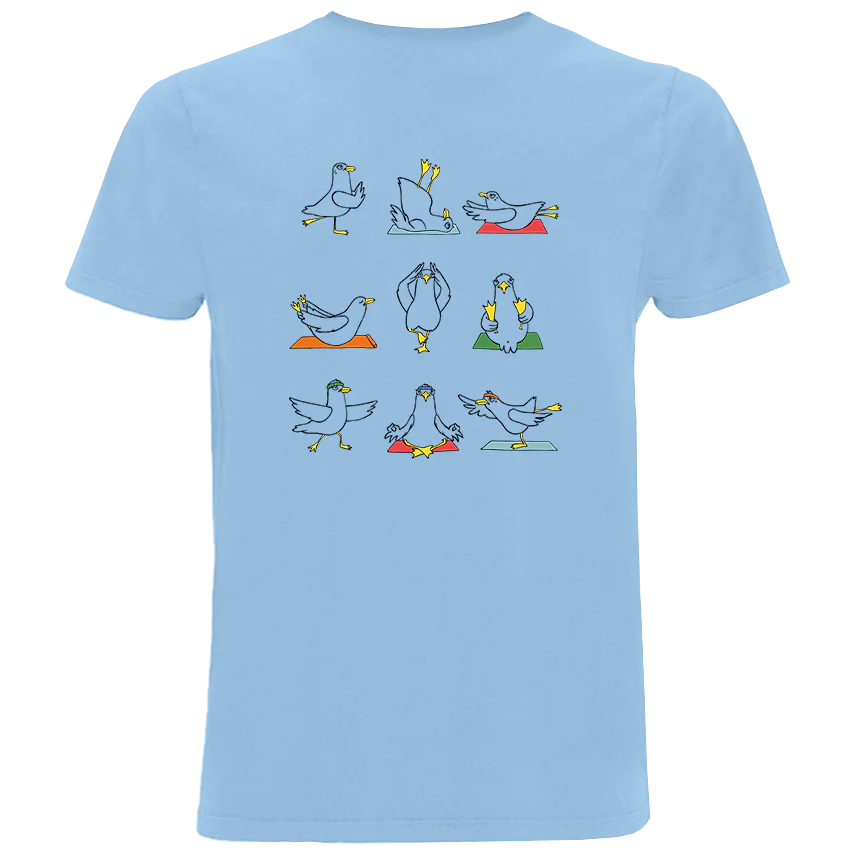 Yoga Möwen – Herren Shirt | 100% Bio-Baumwolle | Backprint - Image 3