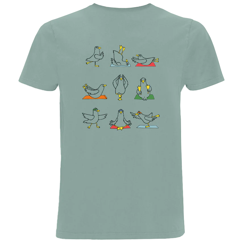Yoga Möwen – Herren Shirt | 100% Bio-Baumwolle | Backprint - Image 4