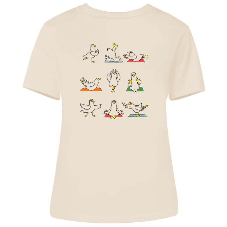 Yoga Möwen – Damen Shirt | V-Ausschnitt | Backprint - Image 3