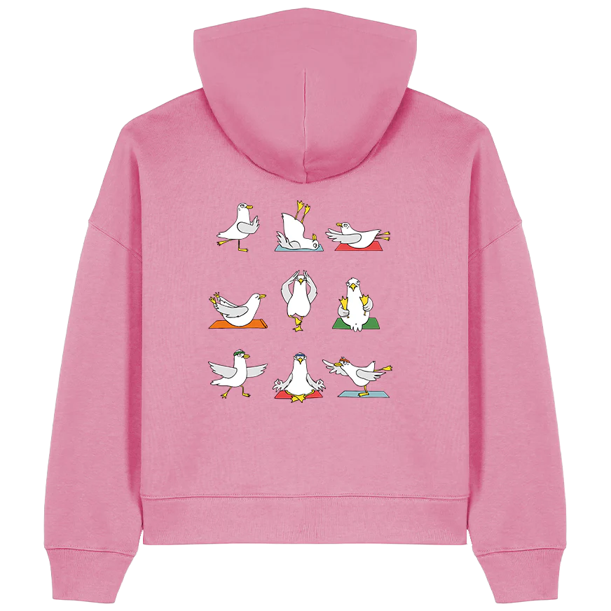 Yoga Möwen – Damen Hoodie | Bio-Baumwolle | Backprint - Image 6