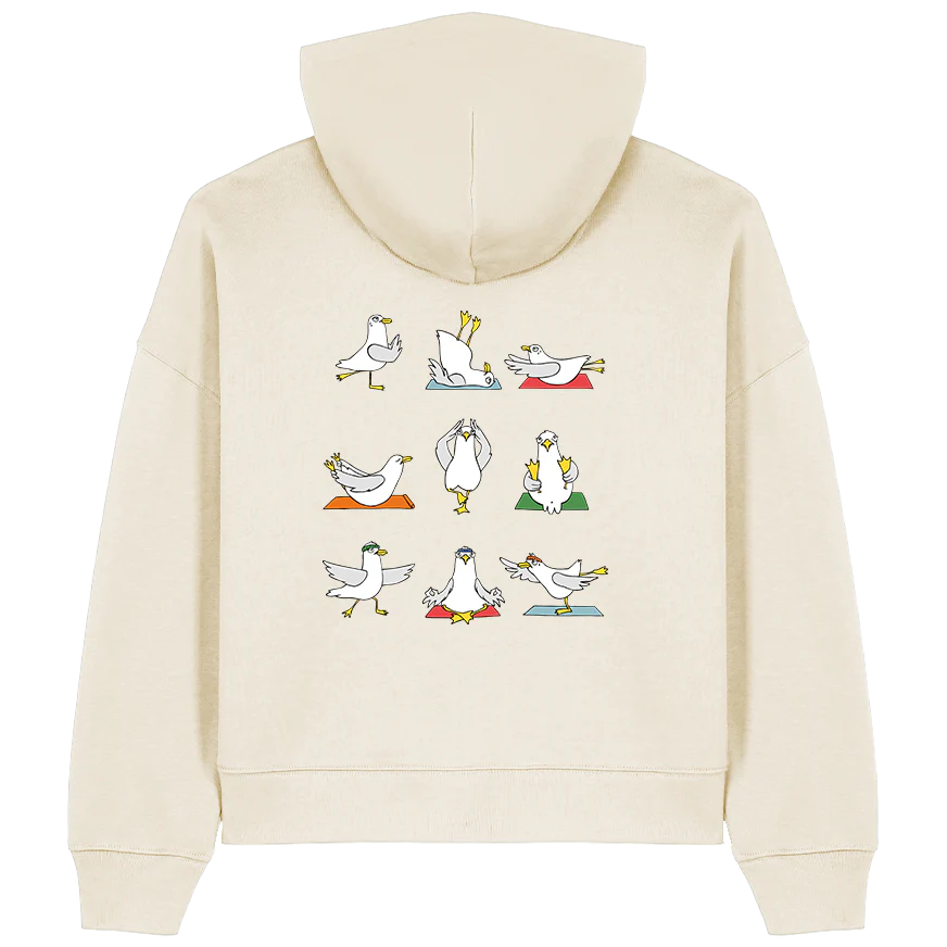 Yoga Möwen – Damen Hoodie | Bio-Baumwolle | Backprint - Image 7