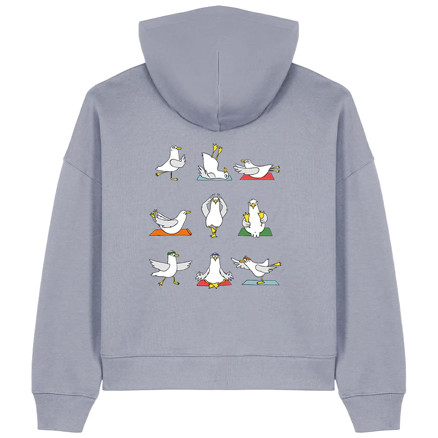 Yoga Möwen – Damen Hoodie | Bio-Baumwolle | Backprint - Image 8