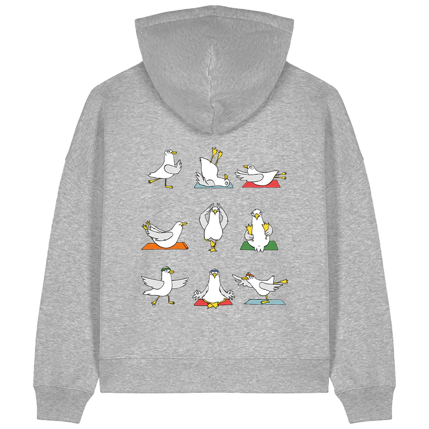Yoga Möwen – Damen Hoodie | Bio-Baumwolle | Backprint - Image 9